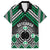 Personalised Aotearoa Niho Taniwha Motif Family Matching Short Sleeve Bodycon Dress and Hawaiian Shirt Green Style