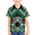 Personalised Aotearoa Niho Taniwha Motif Family Matching Short Sleeve Bodycon Dress and Hawaiian Shirt Green Style