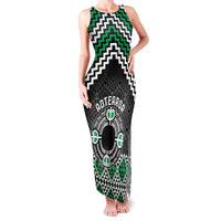 Personalised Aotearoa Niho Taniwha Motif Family Matching Tank Maxi Dress and Hawaiian Shirt Green Style