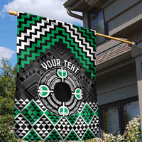 Personalised Aotearoa Niho Taniwha Motif Garden Flag Green Style