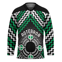 Personalised Aotearoa Niho Taniwha Motif Hockey Jersey Green Style - Polynesian Pride