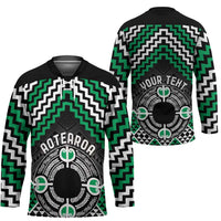 Personalised Aotearoa Niho Taniwha Motif Hockey Jersey Green Style - Polynesian Pride