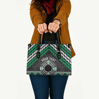 Personalised Aotearoa Niho Taniwha Motif Leather Bag Green Style - Polynesian Pride