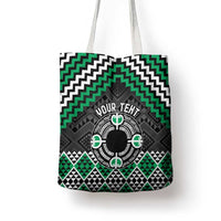 Personalised Aotearoa Niho Taniwha Motif Tote Bag Green Style - Polynesian Pride