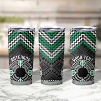 Personalised Aotearoa Niho Taniwha Motif Tumbler Cup Green Style