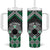 Personalised Aotearoa Niho Taniwha Motif Tumbler With Handle Green Style