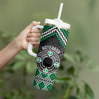 Personalised Aotearoa Niho Taniwha Motif Tumbler With Handle Green Style