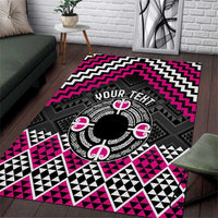 Personalised Aotearoa Niho Taniwha Motif Area Rug Pink Style