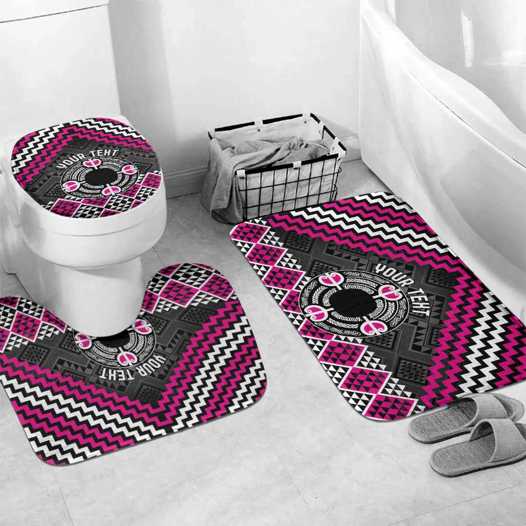Personalised Aotearoa Niho Taniwha Motif Bathroom Set Pink Style - Polynesian Pride