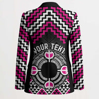 Personalised Aotearoa Niho Taniwha Motif Blazer Pink Style - Polynesian Pride