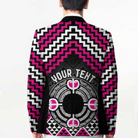 Personalised Aotearoa Niho Taniwha Motif Blazer Pink Style - Polynesian Pride