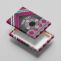 Personalised Aotearoa Niho Taniwha Motif Canvas Wall Art Pink Style
