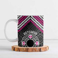 Personalised Aotearoa Niho Taniwha Motif Ceramic Mug Pink Style - Polynesian Pride