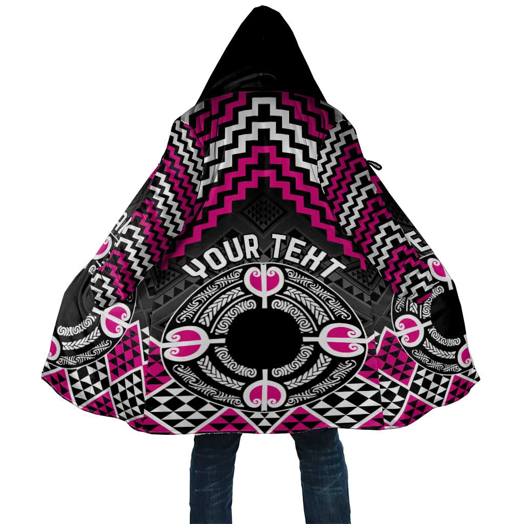 Personalised Aotearoa Niho Taniwha Motif Cloak Pink Style - Polynesian Pride