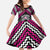 Personalised Aotearoa Niho Taniwha Motif Family Matching Mermaid Dress and Hawaiian Shirt Pink Style