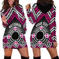 Personalised Aotearoa Niho Taniwha Motif Hoodie Dress Pink Style