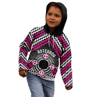 Personalised Aotearoa Niho Taniwha Motif Kid Hoodie Pink Style