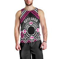 Personalised Aotearoa Niho Taniwha Motif Men Tank Top Pink Style