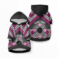 Personalised Aotearoa Niho Taniwha Motif Pet Hoodie Pink Style LT9 Pullover Pink - Polynesian Pride