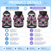 Personalised Aotearoa Niho Taniwha Motif Pet Hoodie Pink Style LT9 - Polynesian Pride