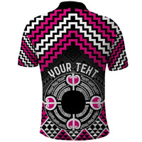Personalised Aotearoa Niho Taniwha Motif Polo Shirt Pink Style