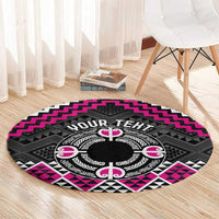 Personalised Aotearoa Niho Taniwha Motif Round Carpet Pink Style