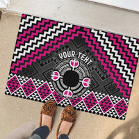 Personalised Aotearoa Niho Taniwha Motif Rubber Doormat Pink Style
