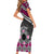 Personalised Aotearoa Niho Taniwha Motif Short Sleeve Bodycon Dress Pink Style