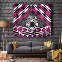 Personalised Aotearoa Niho Taniwha Motif Tapestry Pink Style