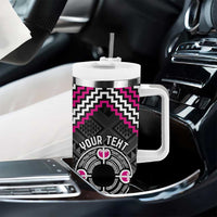 Personalised Aotearoa Niho Taniwha Motif Tumbler With Handle Pink Style