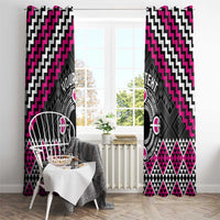Personalised Aotearoa Niho Taniwha Motif Window Curtain Pink Style