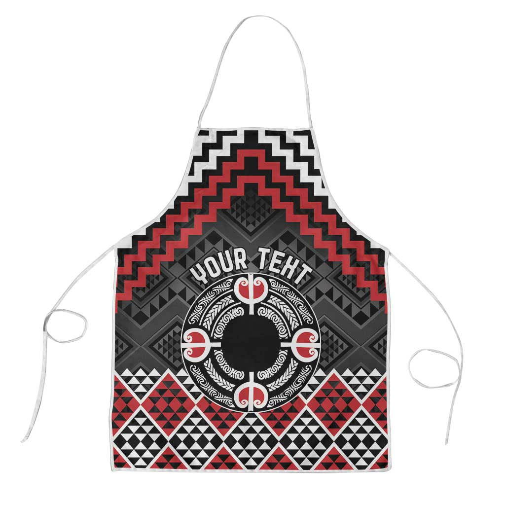 Personalised Aotearoa Niho Taniwha Motif Apron Red Style - Polynesian Pride