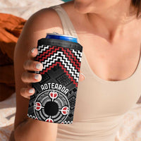 Personalised Aotearoa Niho Taniwha Motif 4 in 1 Can Cooler Tumbler Red Style