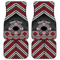 Personalised Aotearoa Niho Taniwha Motif Car Mats Red Style