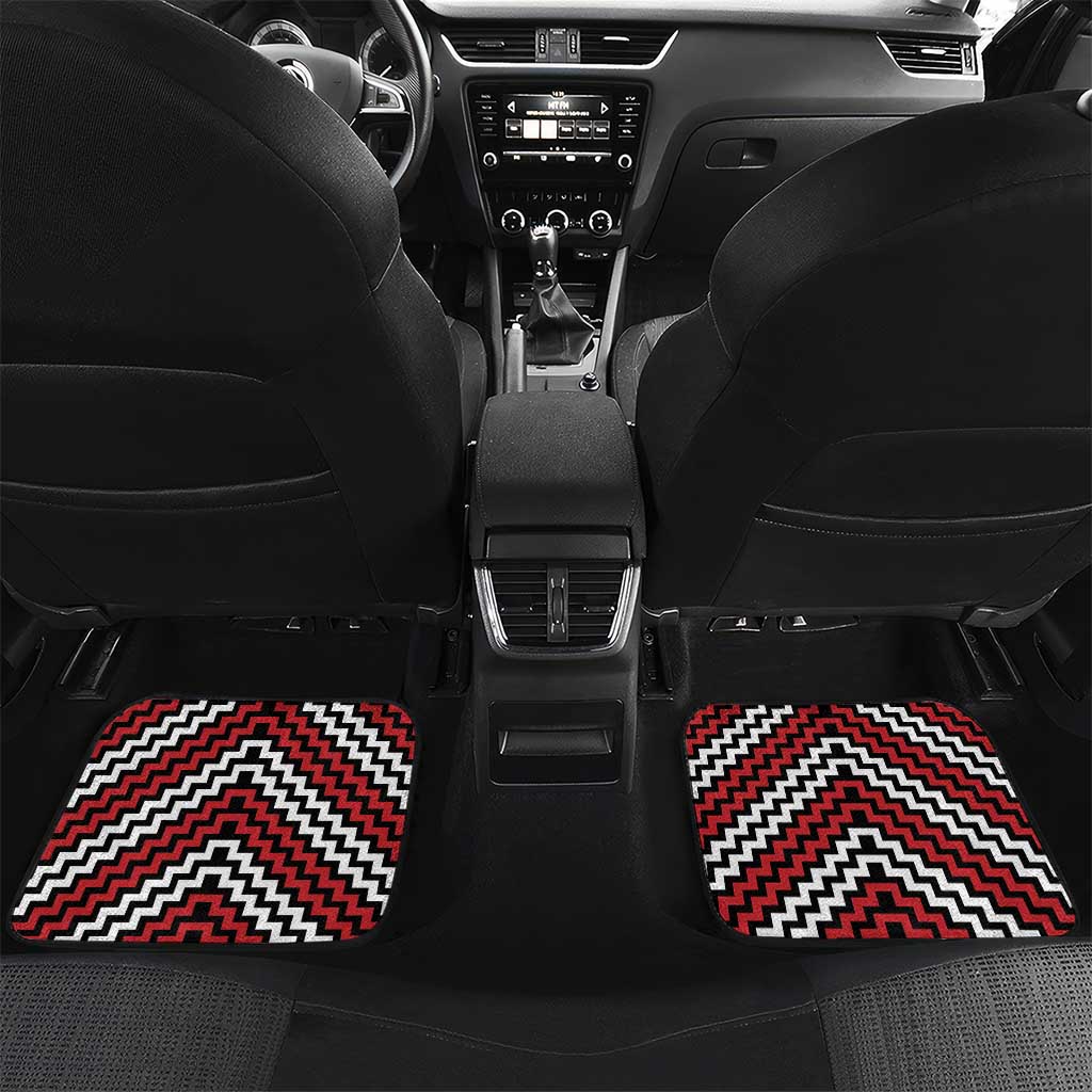 Personalised Aotearoa Niho Taniwha Motif Car Mats Red Style