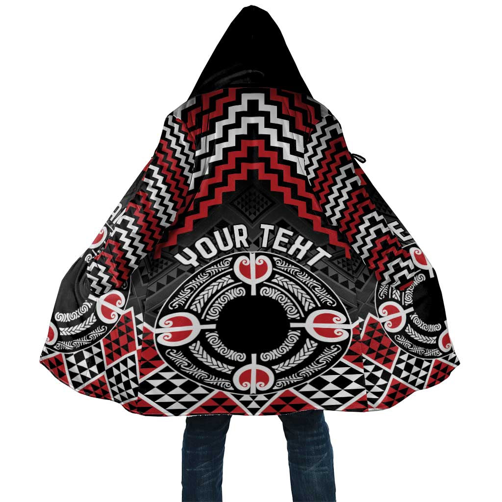 Personalised Aotearoa Niho Taniwha Motif Cloak Red Style - Polynesian Pride