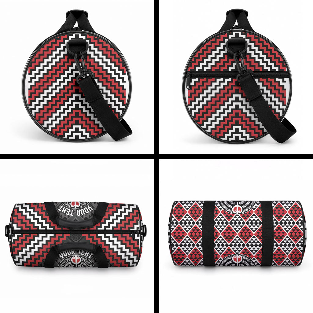 Personalised Aotearoa Niho Taniwha Motif Duffle Bag Red Style LT9 - Polynesian Pride