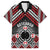 Personalised Aotearoa Niho Taniwha Motif Family Matching Long Sleeve Bodycon Dress and Hawaiian Shirt Red Style