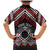 Personalised Aotearoa Niho Taniwha Motif Family Matching Mermaid Dress and Hawaiian Shirt Red Style