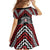 Personalised Aotearoa Niho Taniwha Motif Family Matching Mermaid Dress and Hawaiian Shirt Red Style