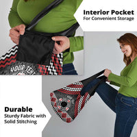 Personalised Aotearoa Niho Taniwha Motif Grocery Bag Red Style