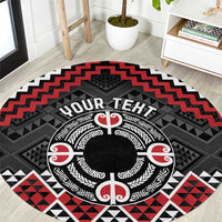Personalised Aotearoa Niho Taniwha Motif Round Carpet Red Style