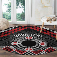 Personalised Aotearoa Niho Taniwha Motif Round Carpet Red Style