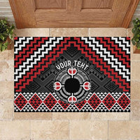 Personalised Aotearoa Niho Taniwha Motif Rubber Doormat Red Style