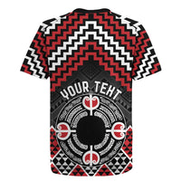 Personalised Aotearoa Niho Taniwha Motif Rugby Jersey Red Style