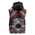 Personalised Aotearoa Niho Taniwha Motif Sleeveless Zip Hoodie Red Style - Polynesian Pride
