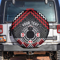 Personalised Aotearoa Niho Taniwha Motif Spare Tire Cover Red Style