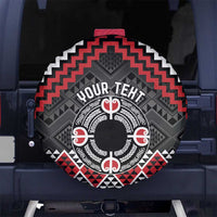 Personalised Aotearoa Niho Taniwha Motif Spare Tire Cover Red Style