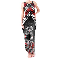 Personalised Aotearoa Niho Taniwha Motif Tank Maxi Dress Red Style