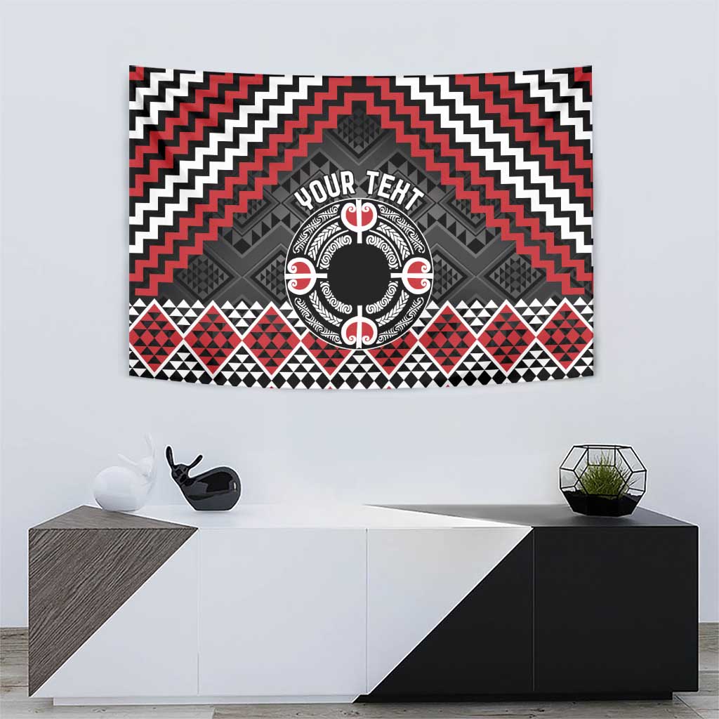 Personalised Aotearoa Niho Taniwha Motif Tapestry Red Style